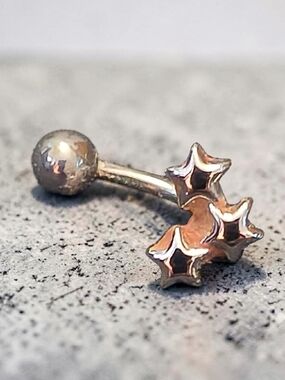 16G Stainless Steel Rook Barbell Star Cartilage Earring 8mm Vertical Labret